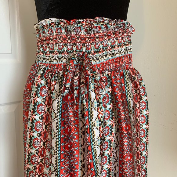 Boho Shirred Waist Wide Leg Pant - Picture 5 of 6